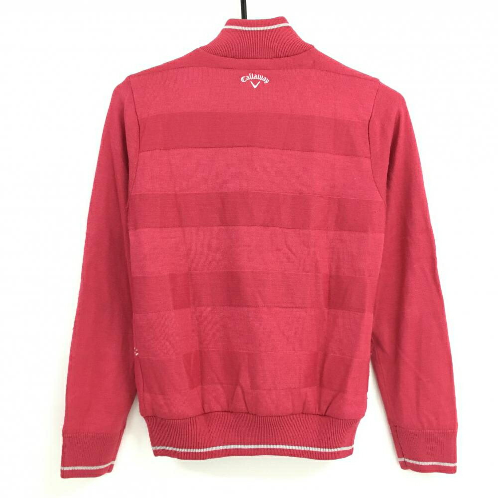 楽天市場】キャロウェイ ニットジャケットブルゾン ピンク×白 格子柄