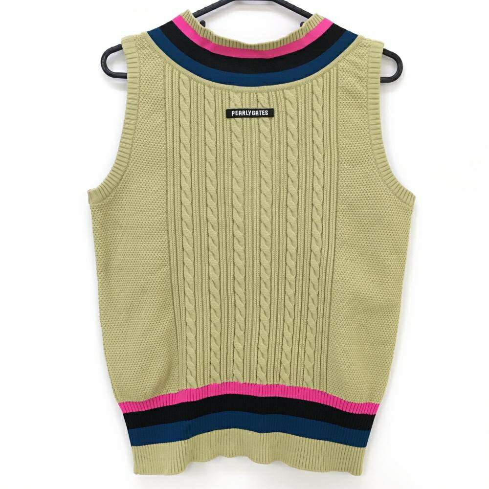 楽天市場】【超美品】パーリーゲイツ ニットベスト ベージュ×ピンク