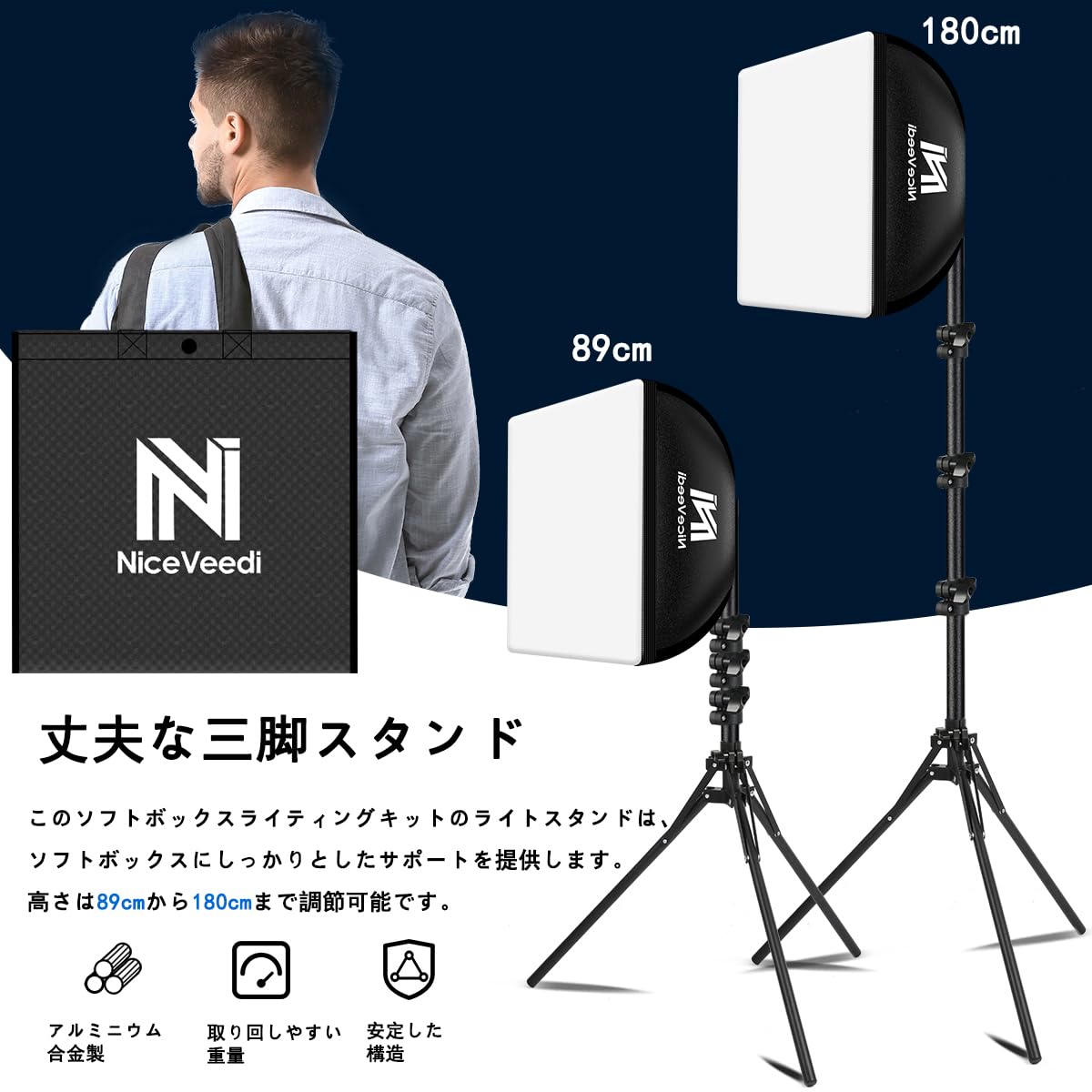 楽天市場】NiceVeedi 写真撮影ソフトボックス 40x40cmライトボックス