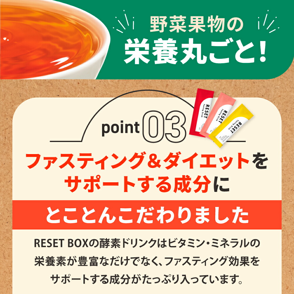 楽天市場】＼P3倍／【人気 3種類の味】RESET PETIT FAS BOX 酵素