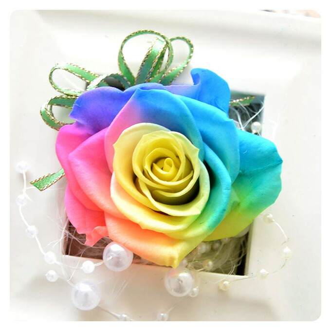 楽天市場】プリザーブドフラワーギフト [レインボーローズ フレーム