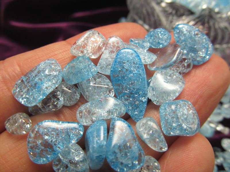 楽天市場】○AAA【ブルー(水色)カラー きらきら爆裂水晶さざれ】200