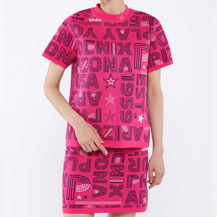 楽天市場】レディース ピン ゴルフ セットアップ ニットジャカード 622