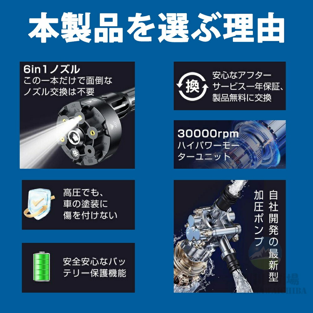 楽天市場】【強化版モード】 高圧洗浄機 コードレス 充電式 洗車 強力
