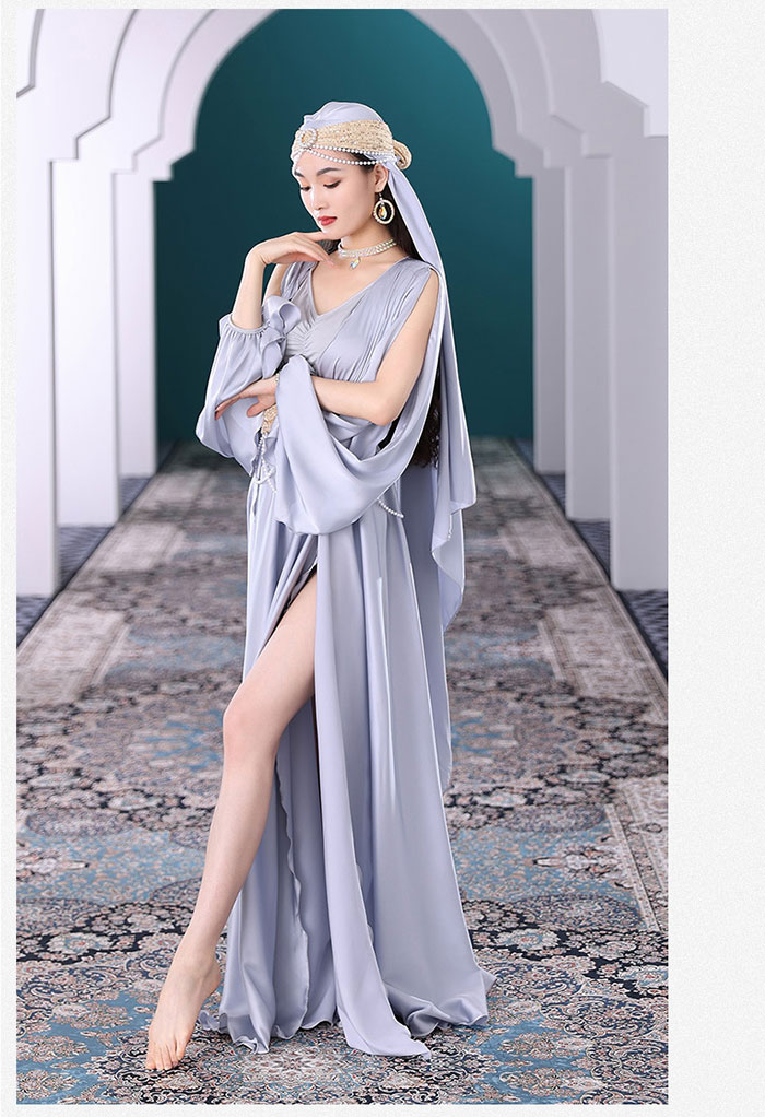 楽天市場】ベリーダンス衣装 ロング丈 ワンピース 目を引く光沢感