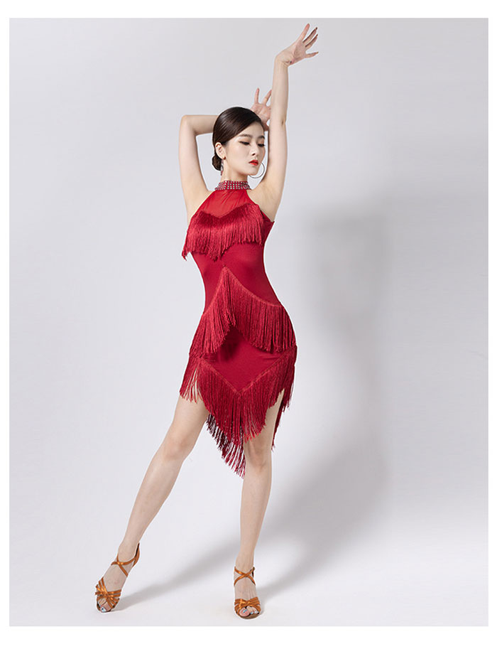 楽天市場】ラテンダンス フリンジ ワンピース ドレス レディース