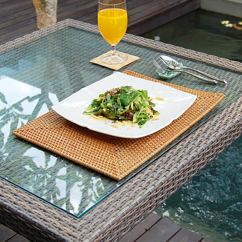 楽天市場】ラタン編みランチョンマット30×40cm スクエアタイプ 四角形