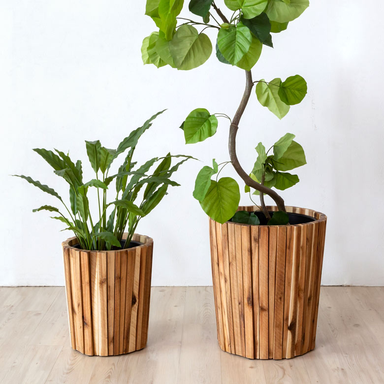 楽天市場】プランターカバー ウッドプランター Lサイズ 9号鉢 W46cm