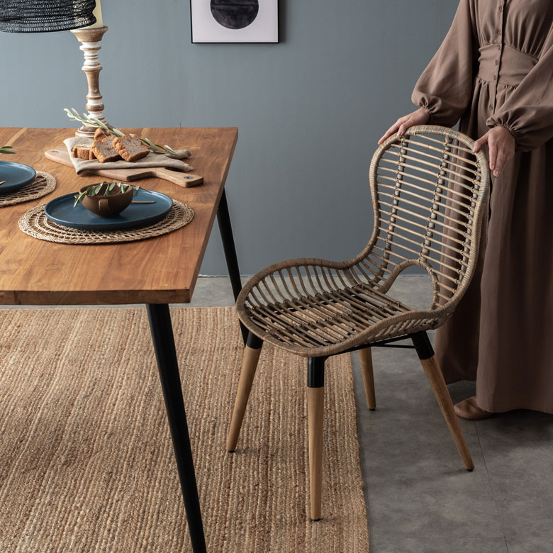 楽天市場】チェア BIANCA ラタンチェアー メッシュデザインBタイプ