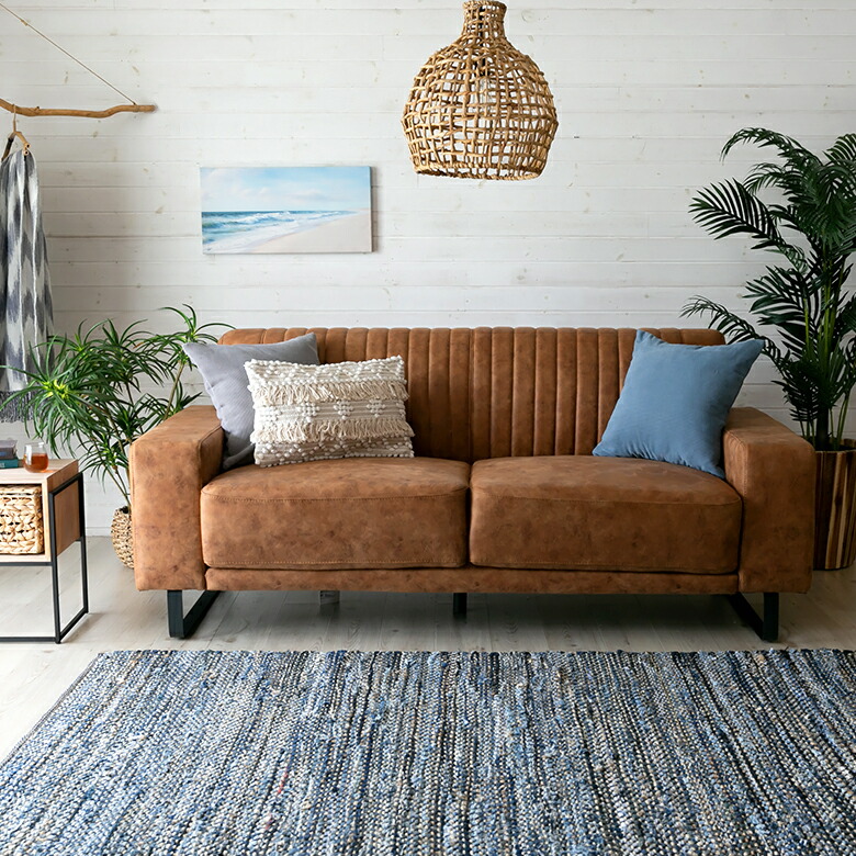 楽天市場】ソファ 2.5人掛け クロスレザー ポリエステル スチール脚 W