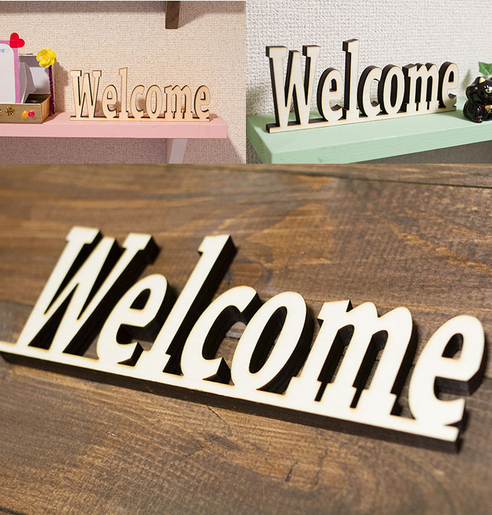 楽天市場】木製 Welcomeプレート サインプレート ウェルカム ドア
