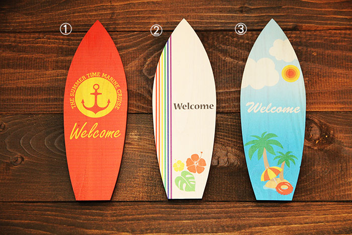 楽天市場】サーフボード型 木製 Welcomeプレート サインプレート