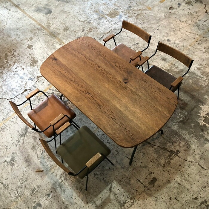 楽天市場】ダイニングテーブル インダストリアル ナラ無垢 アイアン