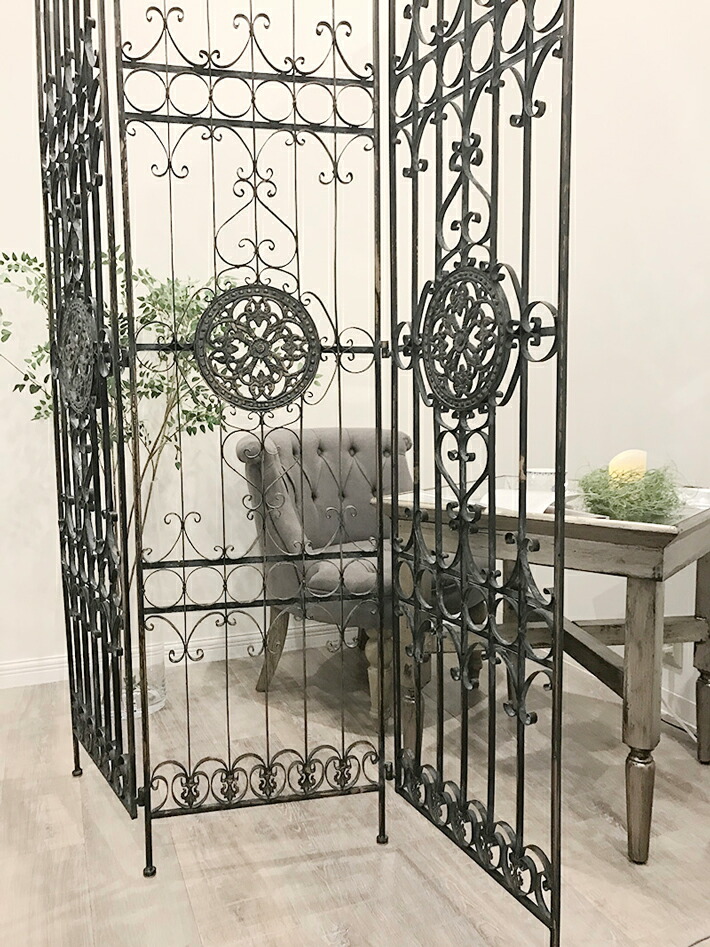 楽天市場】パーテーション アイアン 間仕切り パーティション3連