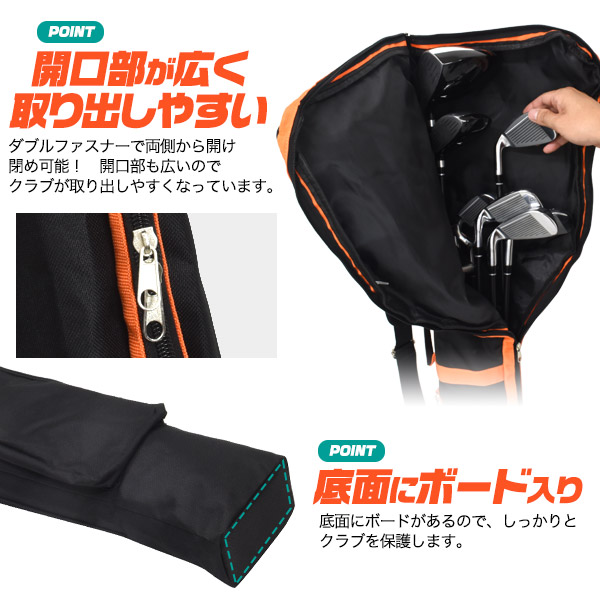 楽天市場】送料無料【3WAY ゴルフクラブケース 3ポケット】大容量 軽量