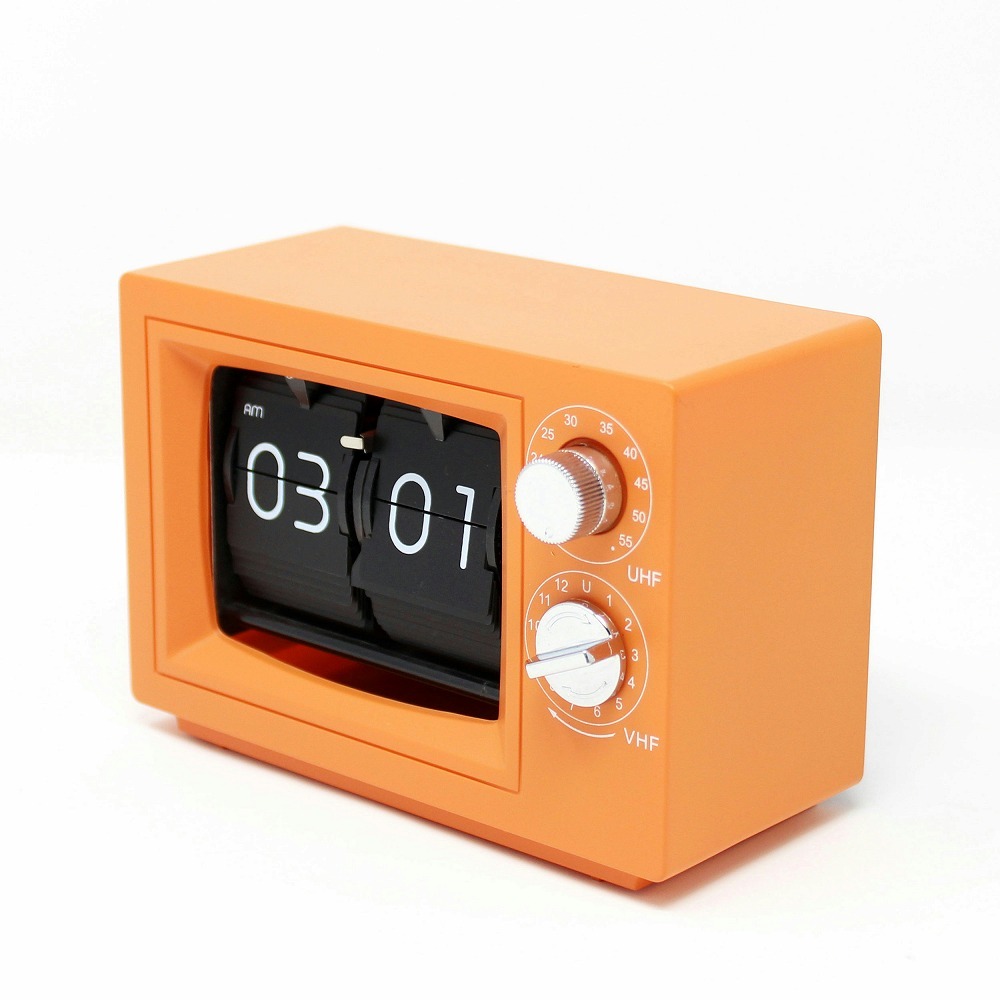 楽天市場】WINTECH パタパタ時計 FPC-7 OR オレンジ 乾電池対応 単3