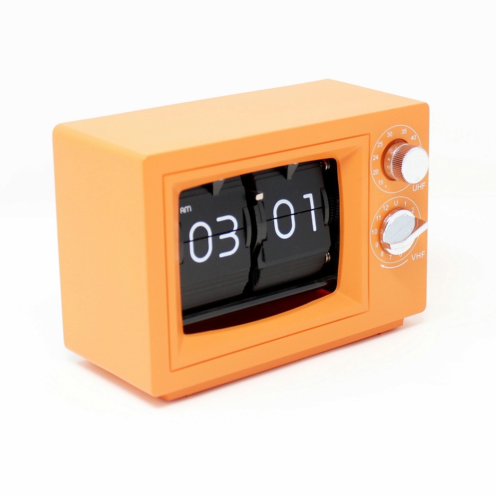 楽天市場】WINTECH パタパタ時計 FPC-7 OR オレンジ 乾電池対応 単3