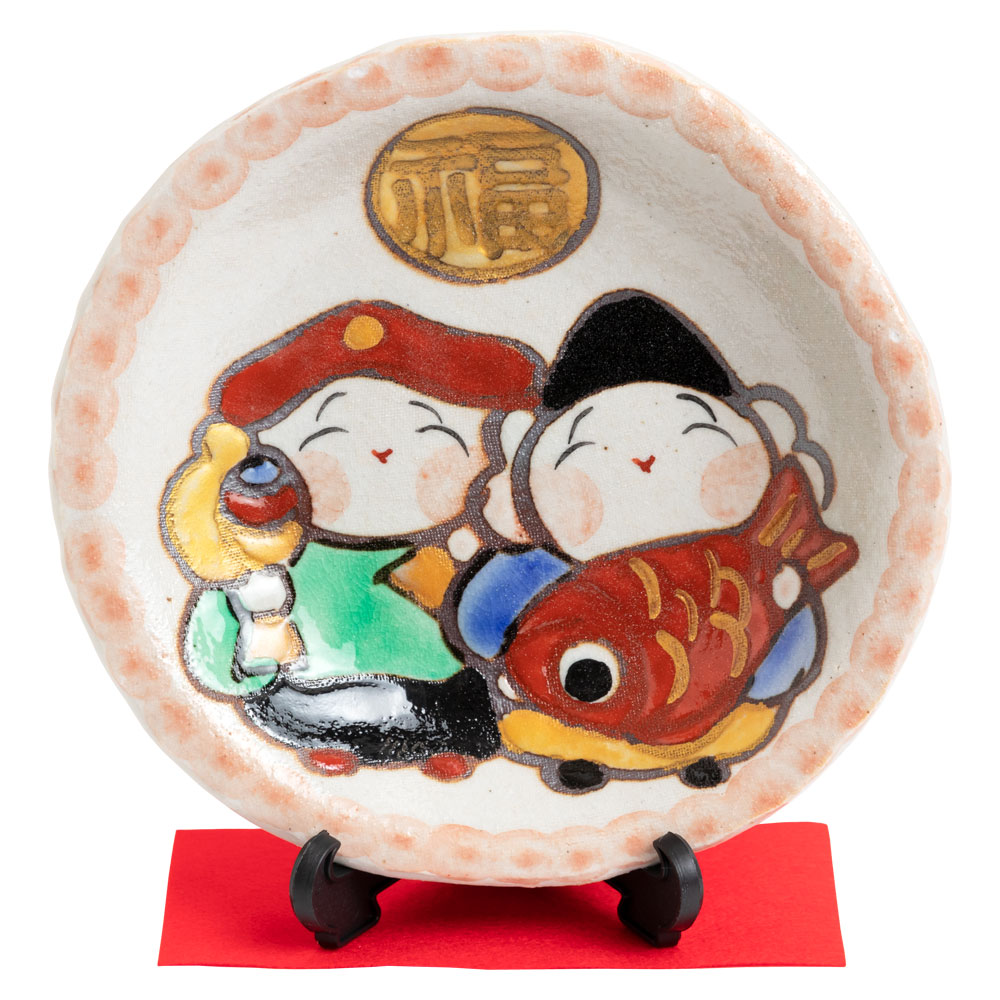 楽天市場】ひさみ窯 大黒・恵比寿絵皿 (K6558) 美濃焼の飾り絵皿