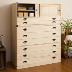 楽天市場】桐タンス引き出し6段+桐引戸付きタンス引き出し2段 HI-2003