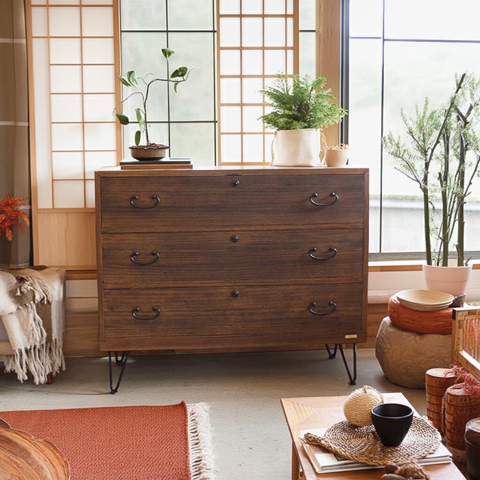 楽天市場】和箪笥 リメイク 3段チェスト 幅88cm｜昭和レトロ