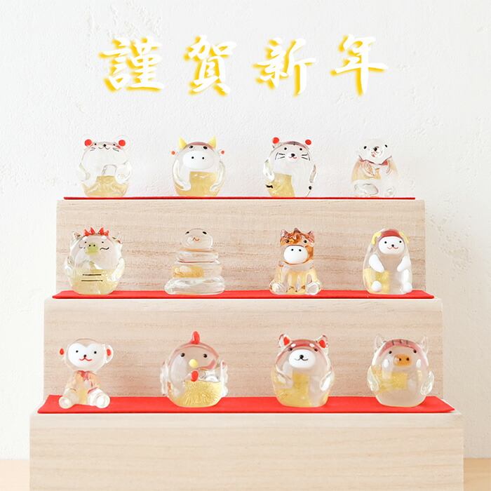 楽天市場】干支 置物 福々十二支セット（什器付き）pe-563 十二支