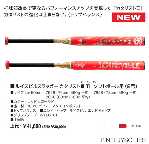楽天市場】2025ルイスビルスラッガー ソフトボール2号カタリストIII TI
