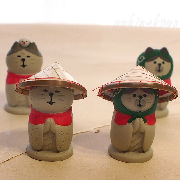 楽天市場】猫のマスコット デコレ コンコンブル 笠猫地蔵 地蔵