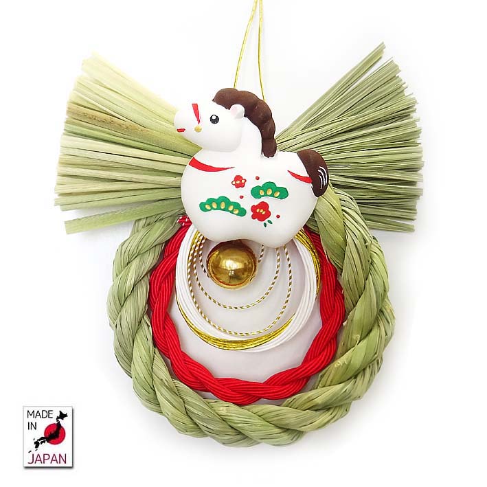 楽天市場】国産ミニ干支リース 本わら（午）【国産魚沼しめ飾り