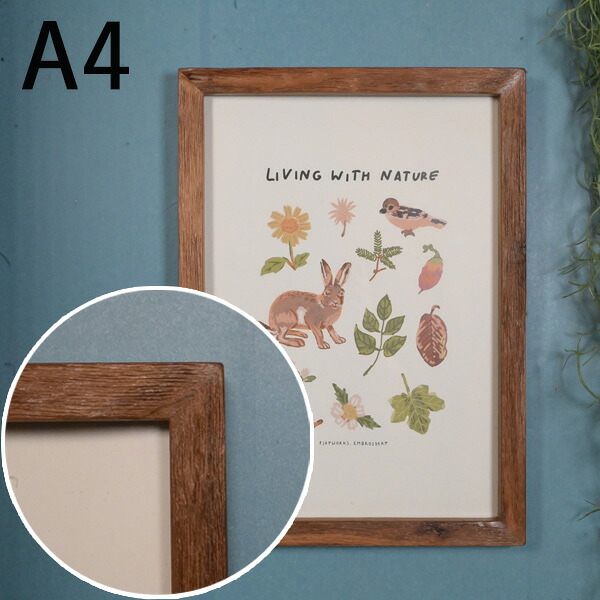 楽天市場】世界に1つだけ『チーク古材フォトフレーム A4サイズ