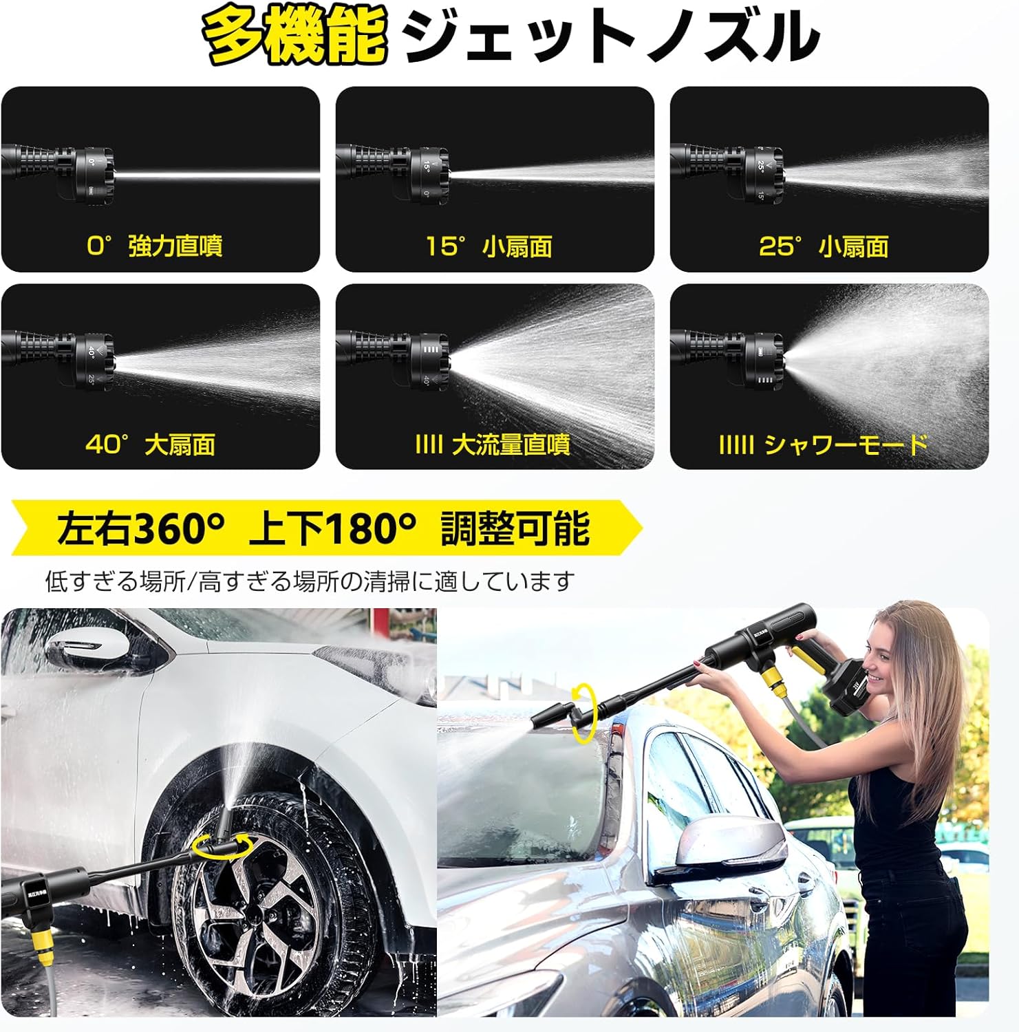 楽天市場】【2025新登場強化版】高圧洗浄機 コードレス 充電式