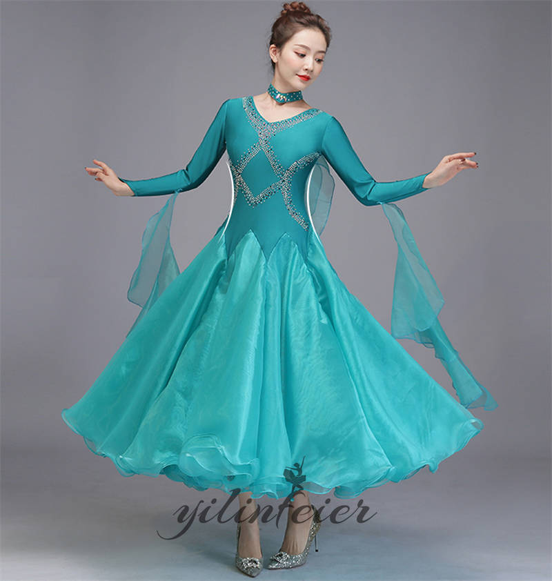 楽天市場】社交ダンスドレス 指ゴム長袖 花柄 社交ダンス練習着