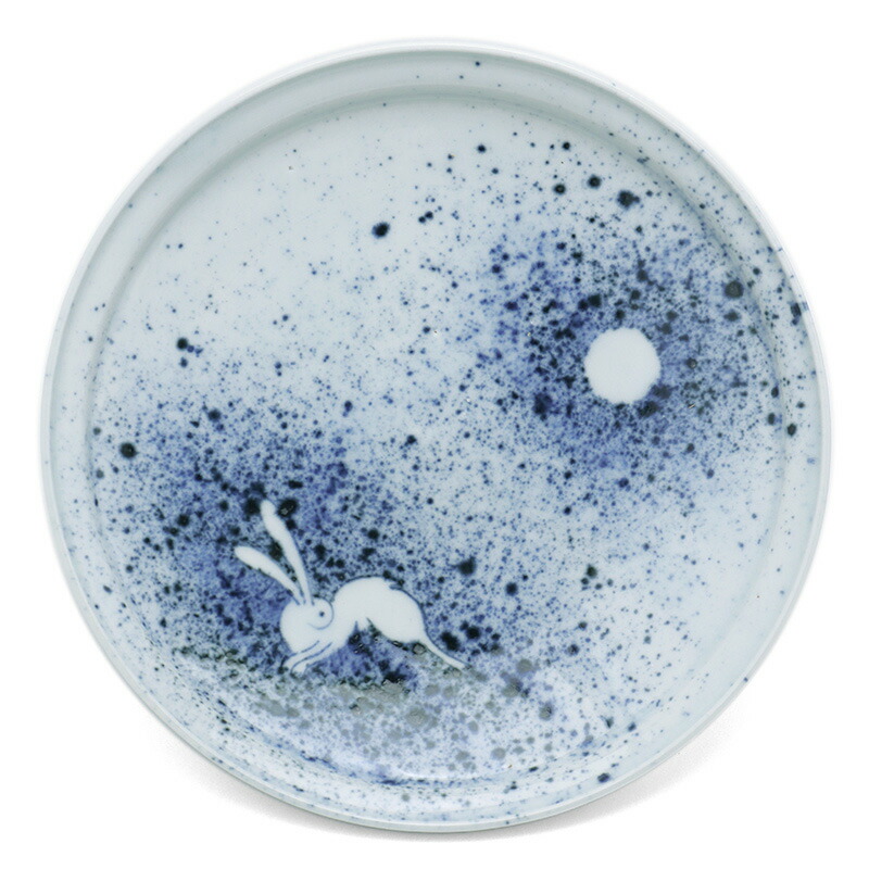 楽天市場】染付吹墨月に兎6.5寸皿・阪東晃司《中皿・19.5cm》 : 和食器