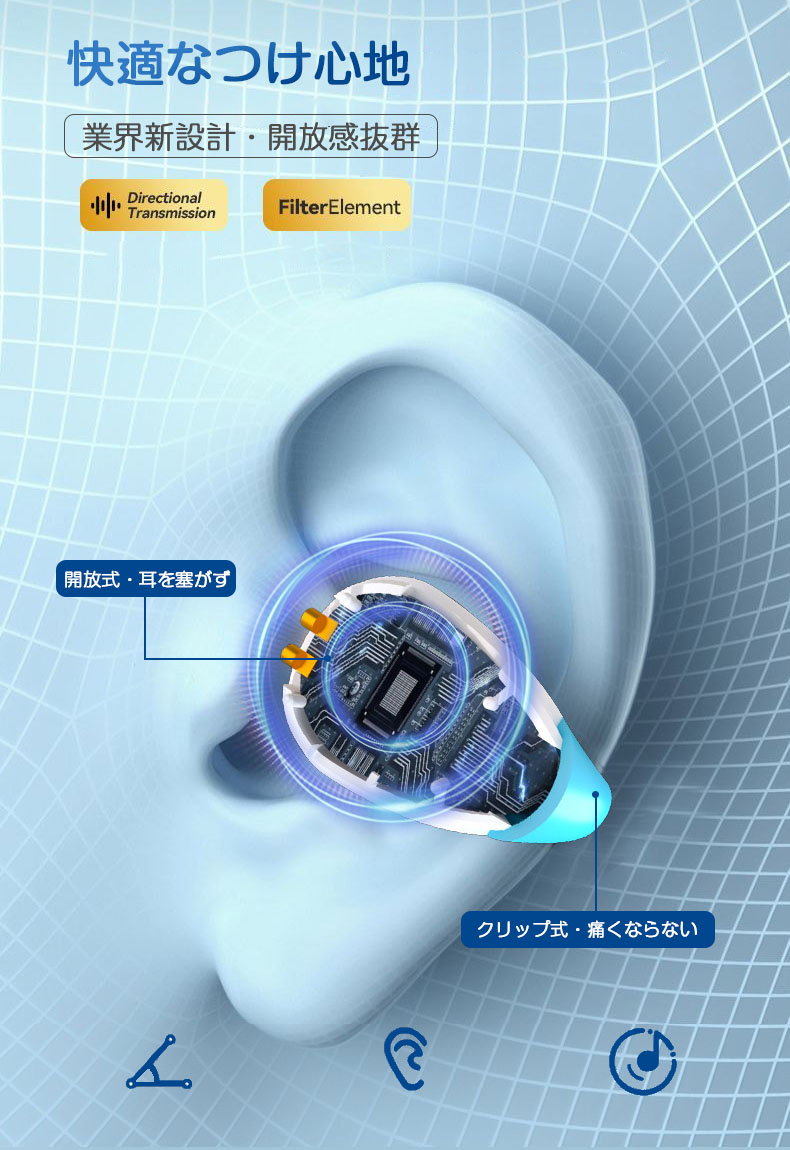 楽天市場】ワイヤレスイヤホン 耳挟み式 イヤホン Bluetooth5.3