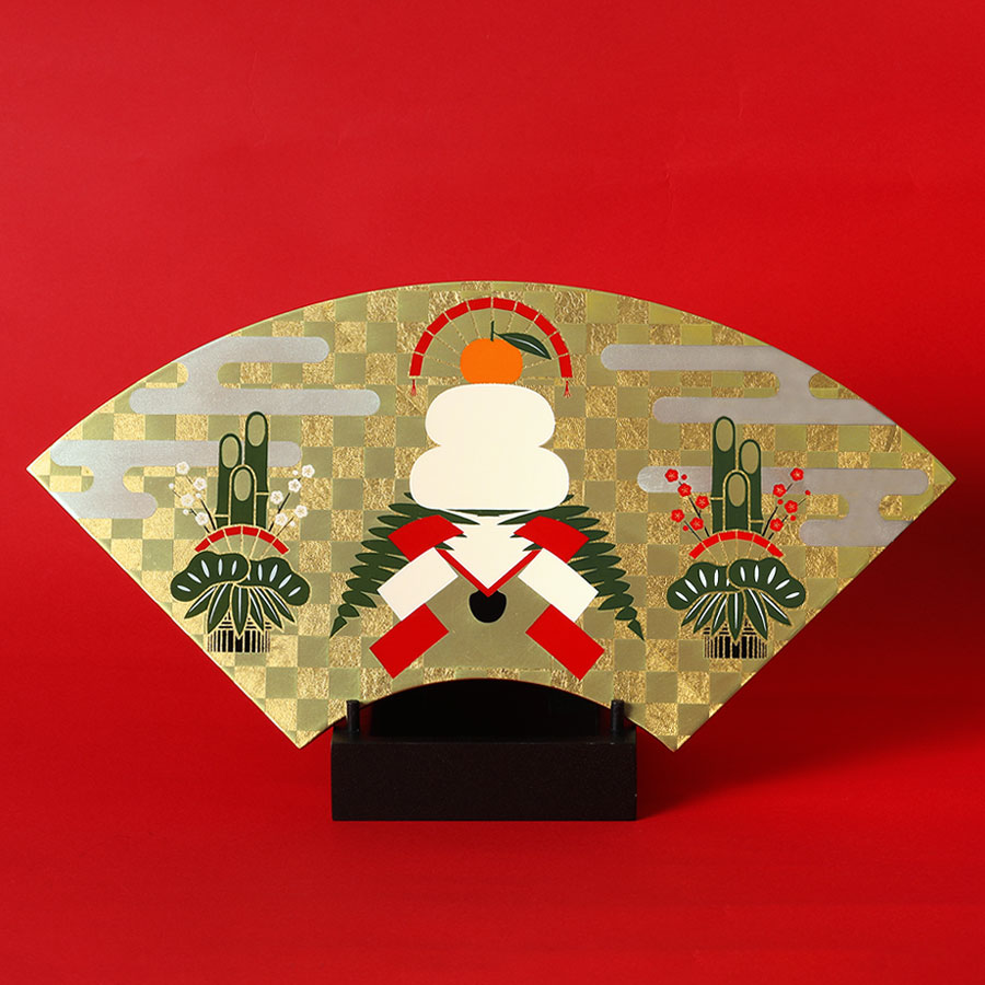 楽天市場】【宮内庁御用達 漆器 山田平安堂】飾り扇 迎春正月飾り/鏡餅
