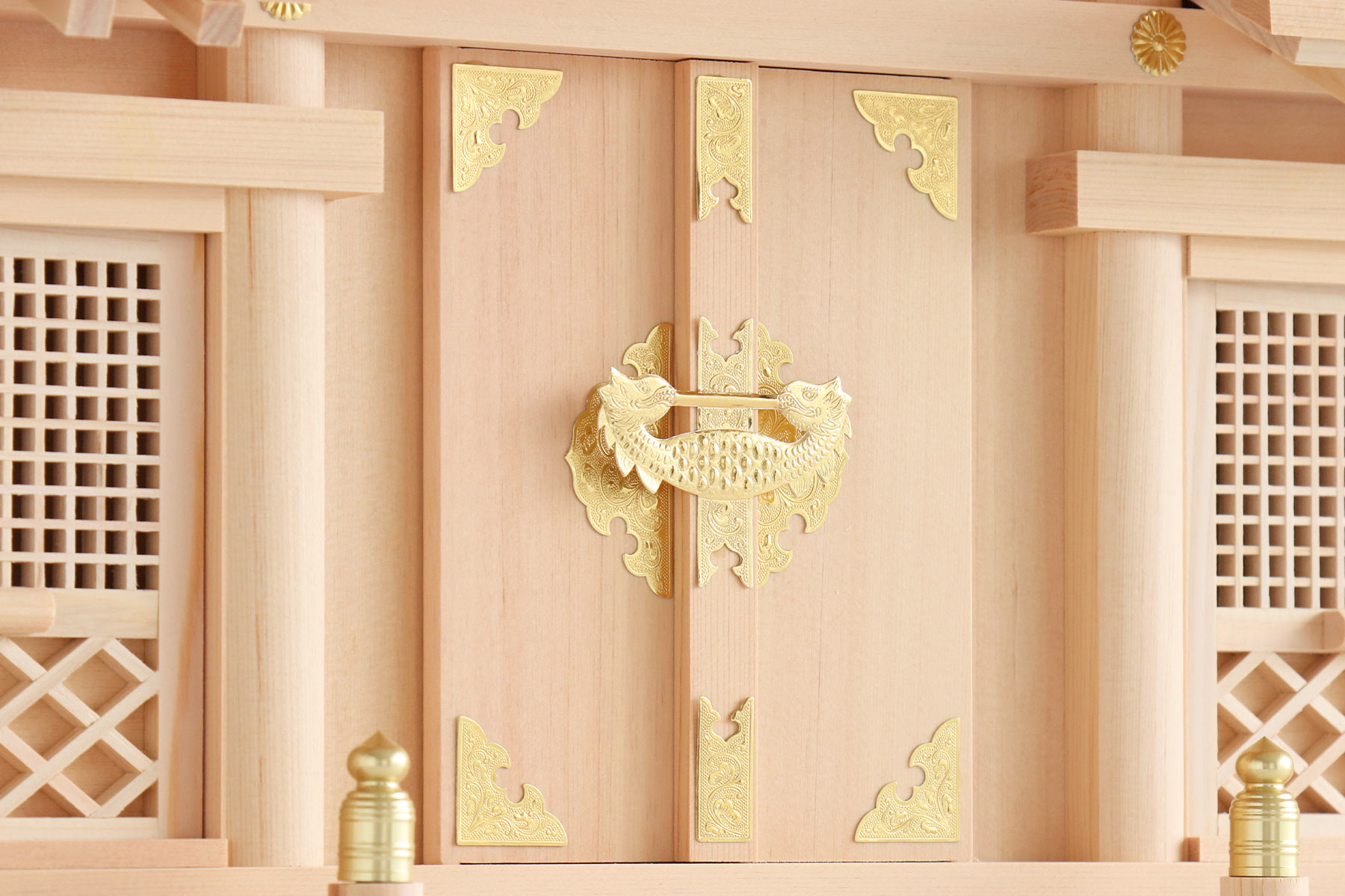 楽天市場】美・木曽ひのき 格子の扉 三社 モダン神具 ITSUKI 神棚