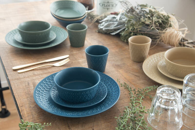 楽天市場】プレス・ド・フラワー 25.5cmプレート マットブルー 日本製