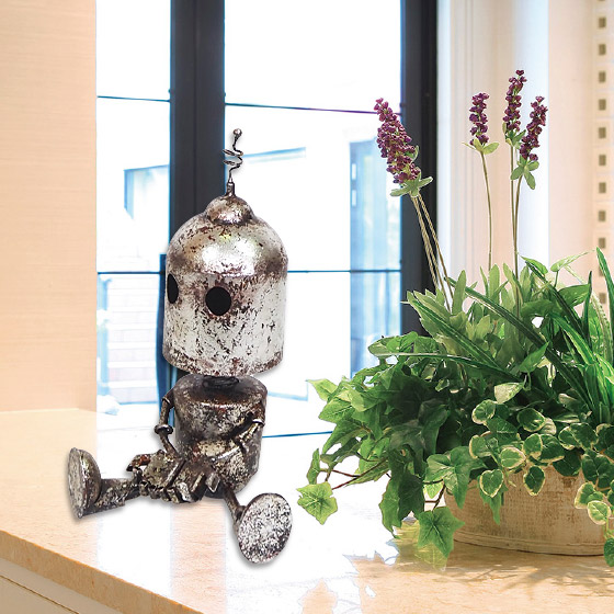 楽天市場】【クーポンで10%OFF】 メタルロボべベット座りS 置物