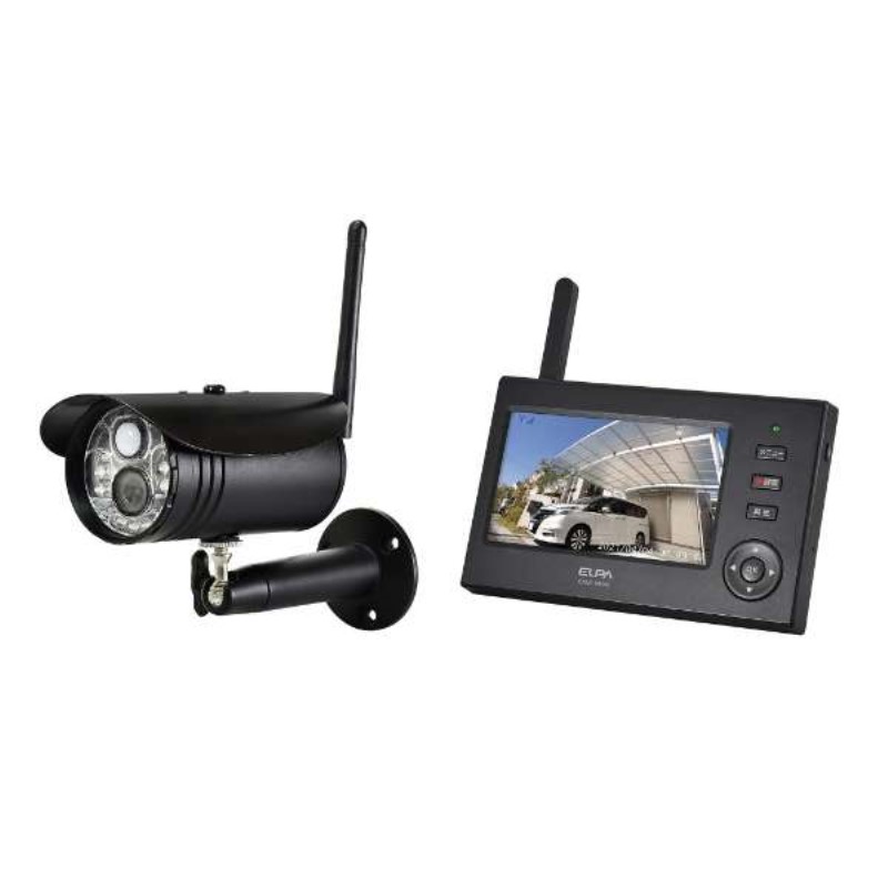 楽天市場】ELPA 防犯カメラ ワイヤレス モニター付き 屋外対応 録画