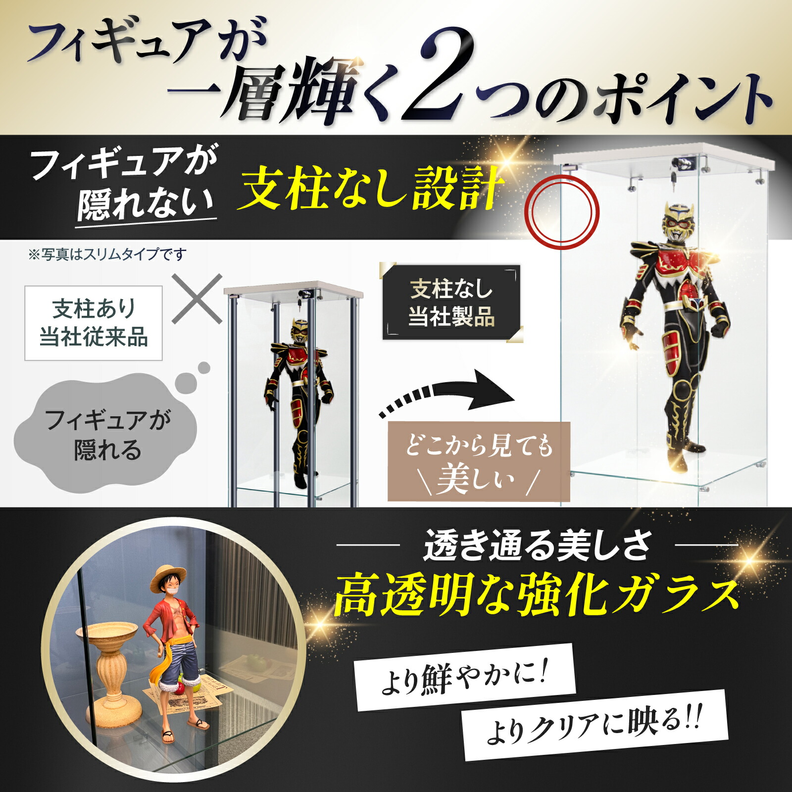 楽天市場】【生活グッズラボ】ショーケース ガラスケース 3段両扉