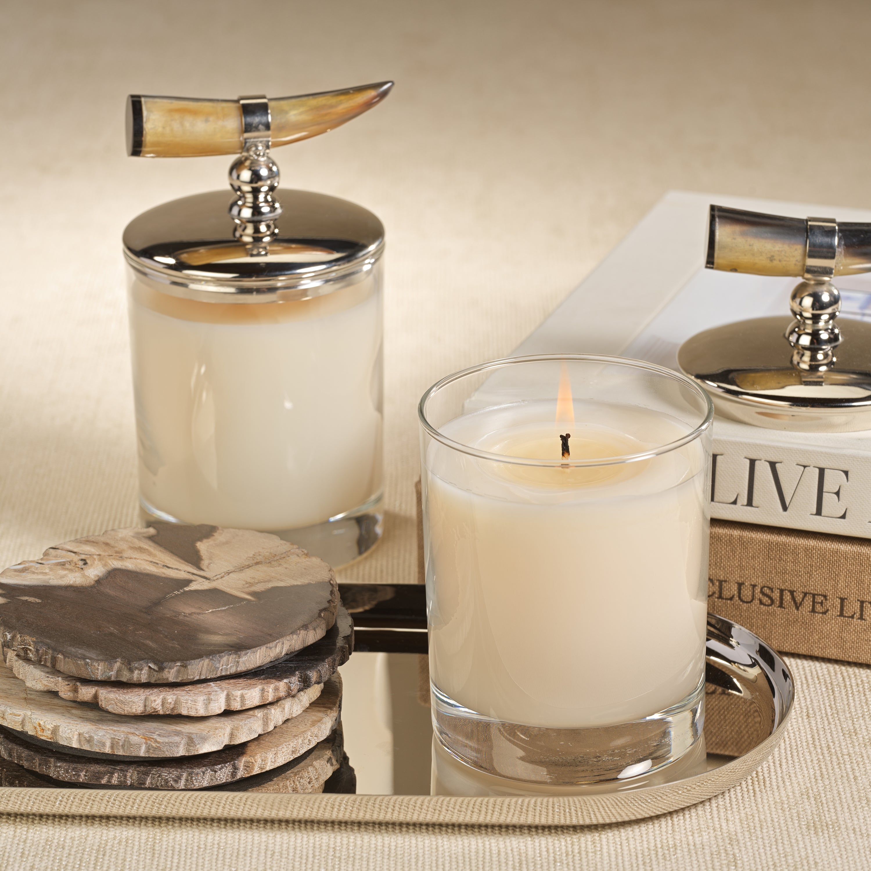 Siberian Fir Scented Candle with Horn Lid