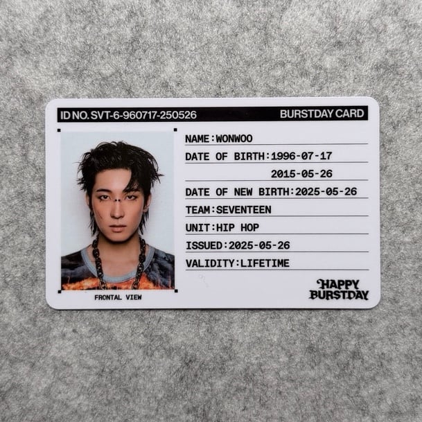 Seventeen Happy Burstday Wonwoo ID Card | Mercari