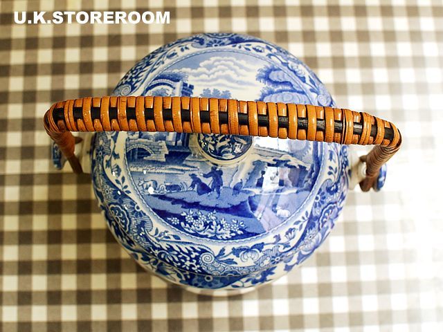 スポードブルーイタリアン ビスケットバレル Spode Blue Italian：U.K.