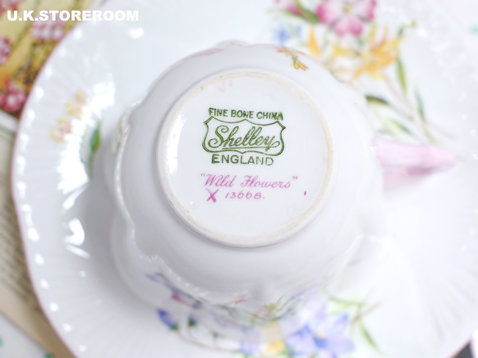 UKストアルーム SH068 Shelley シェリー ワイルドフラワー ティートリオA
