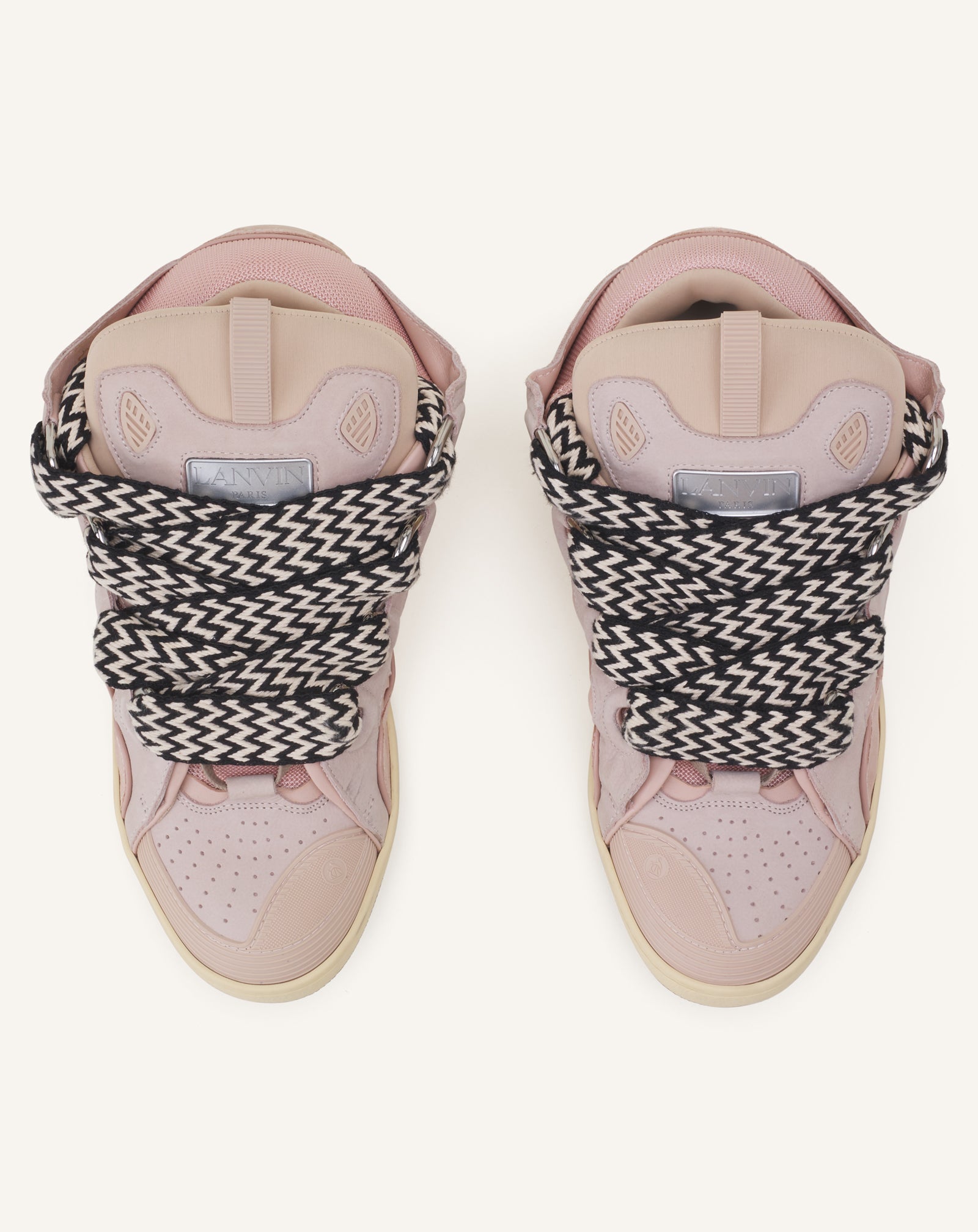 Pink Leather Curb Sneakers | Lanvin
