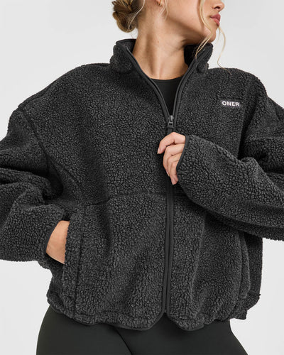 Zip Up Fleece Jacket in Washed Grey | Oner Active US