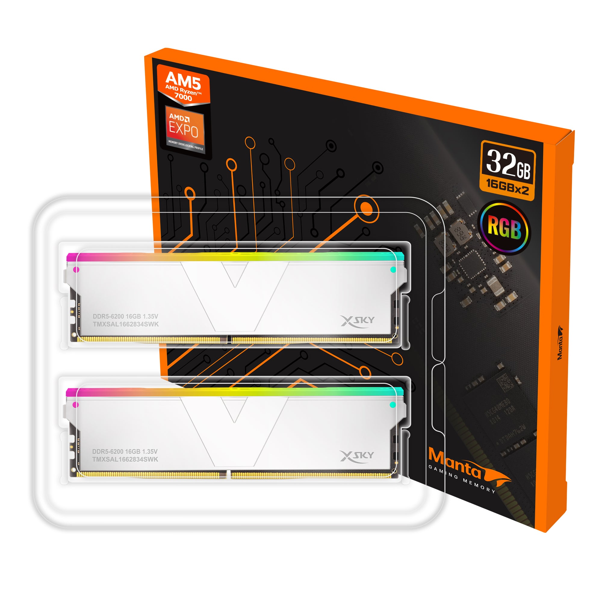DDR5 | [Manta] XSky RGB | 32GB (16GBx2) | AMD EXPO | Gaming Memory