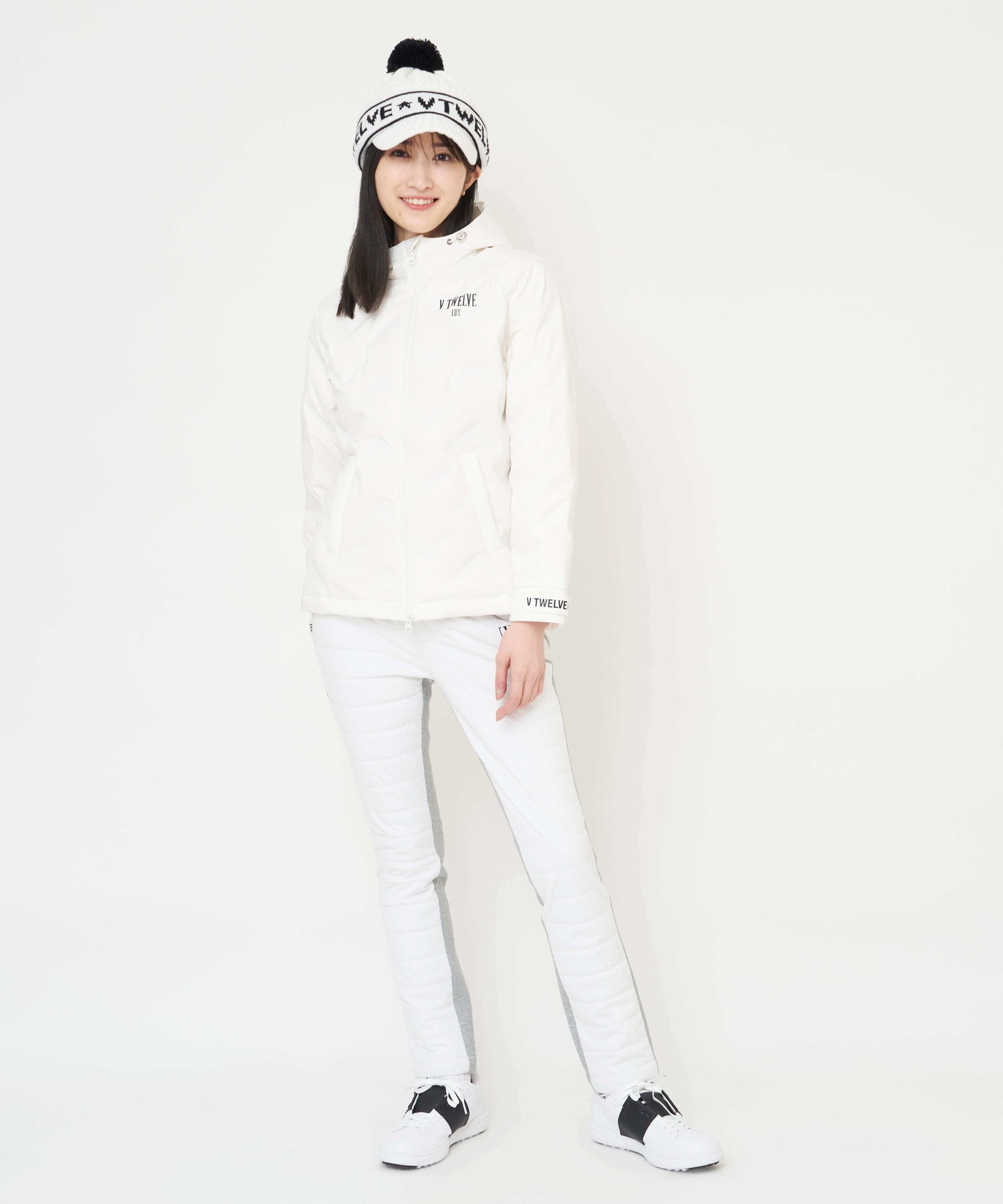 V12 ゴルフ レディース ダウンジャケット LX SIDE TAPE DOWN JKT