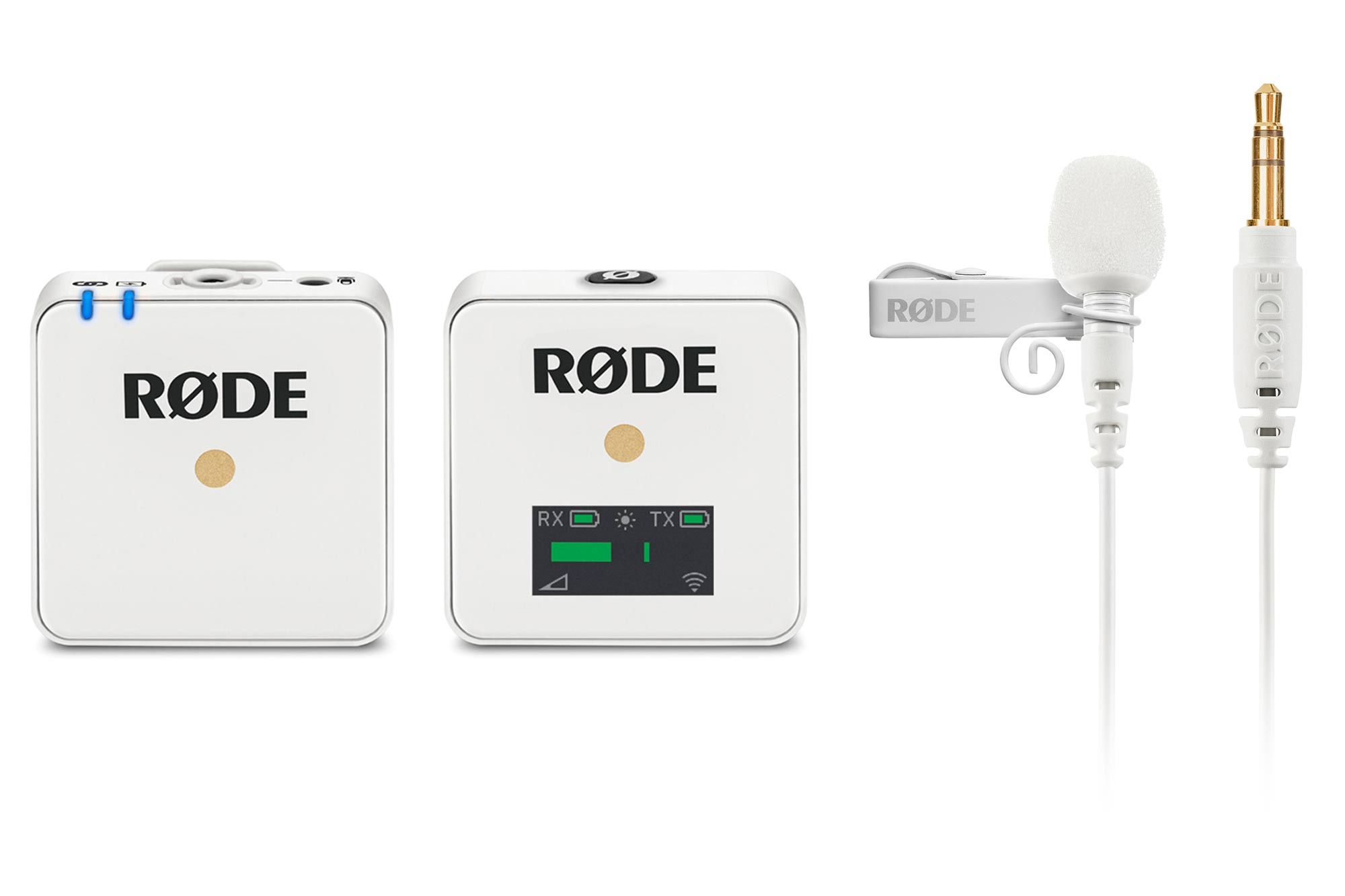 銀一、RODEマイクロフォンズWireless GO とLavalier GO のホワイト