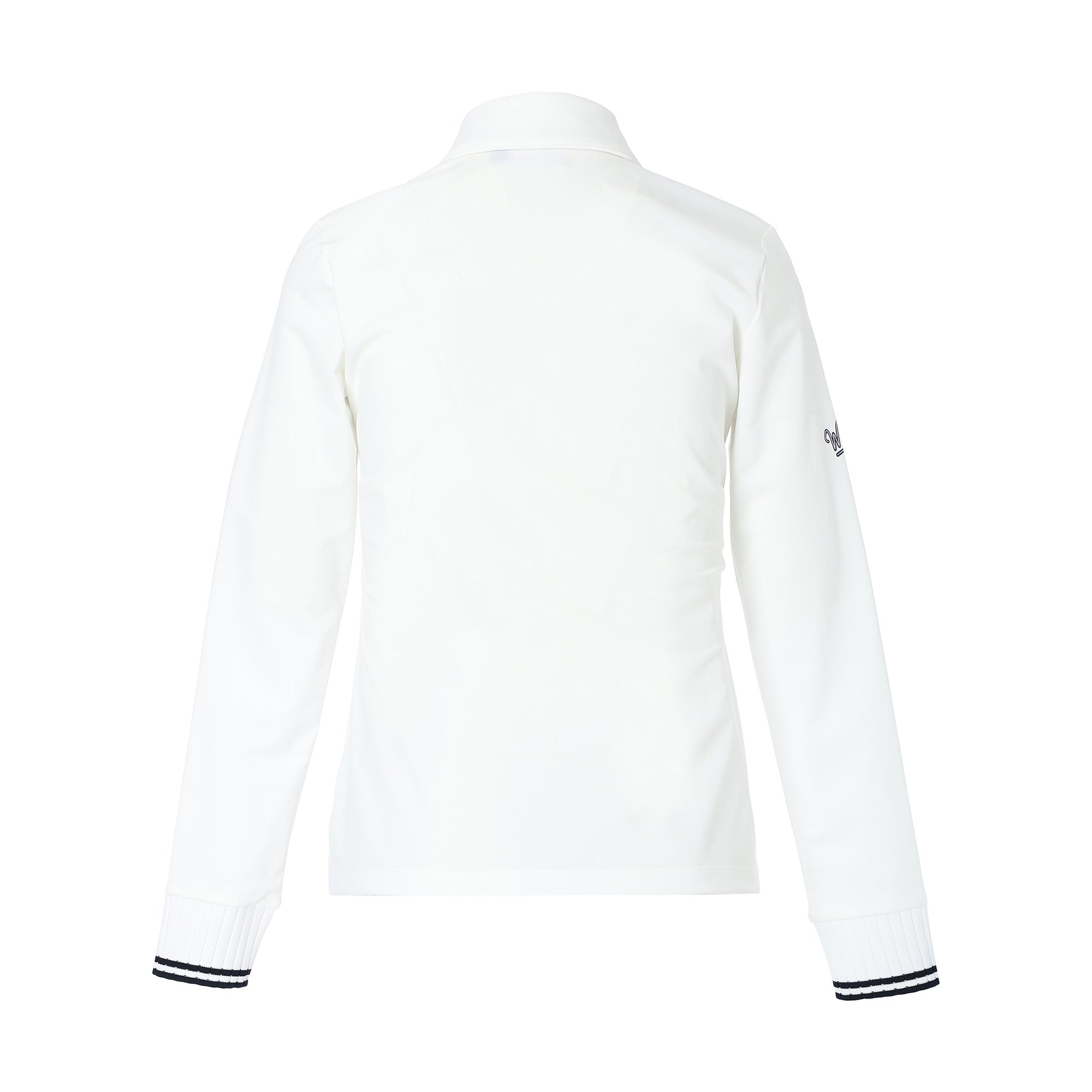 【WAAC】 WOMEN リブポロシャツ ホワイト WOMEN コンビネーションニットポロシャツ ホワイト