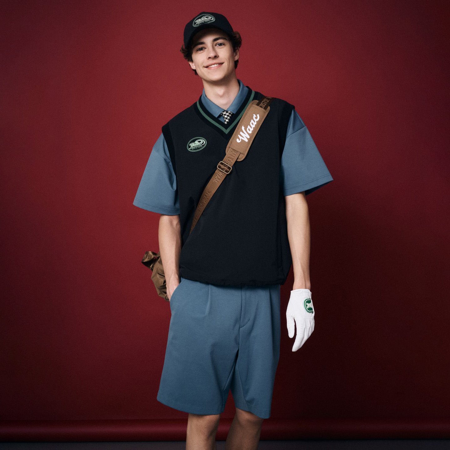 MEN ライトストレッチポンチポロシャツ ブルー